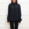 Goat Navy Button Front Blouse