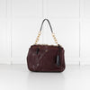 Diane Von Furstenberg Burgundy Fur Flap Harper Charlotte Shoulder Bag