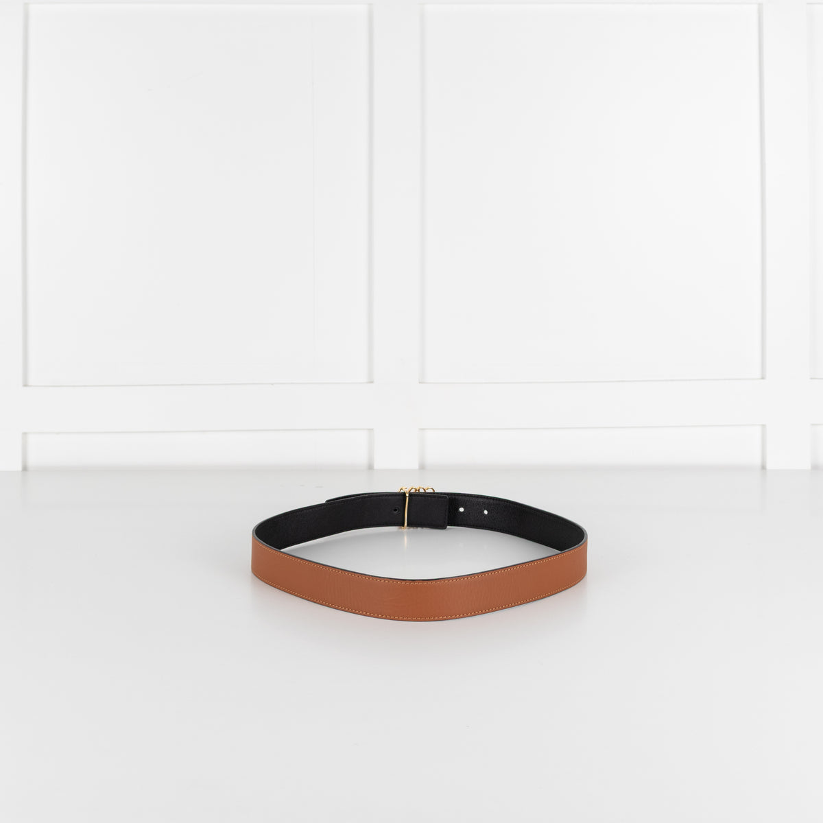 Loewe Tan  Leather Anagram Bombe Reversible Belt