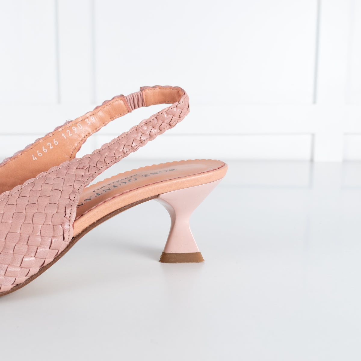 Pons Quintana Dusty Pink Woven Leather Heeled Slingbacks