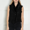 Joseph Black Fur Lining Lambskin Leather Gilet