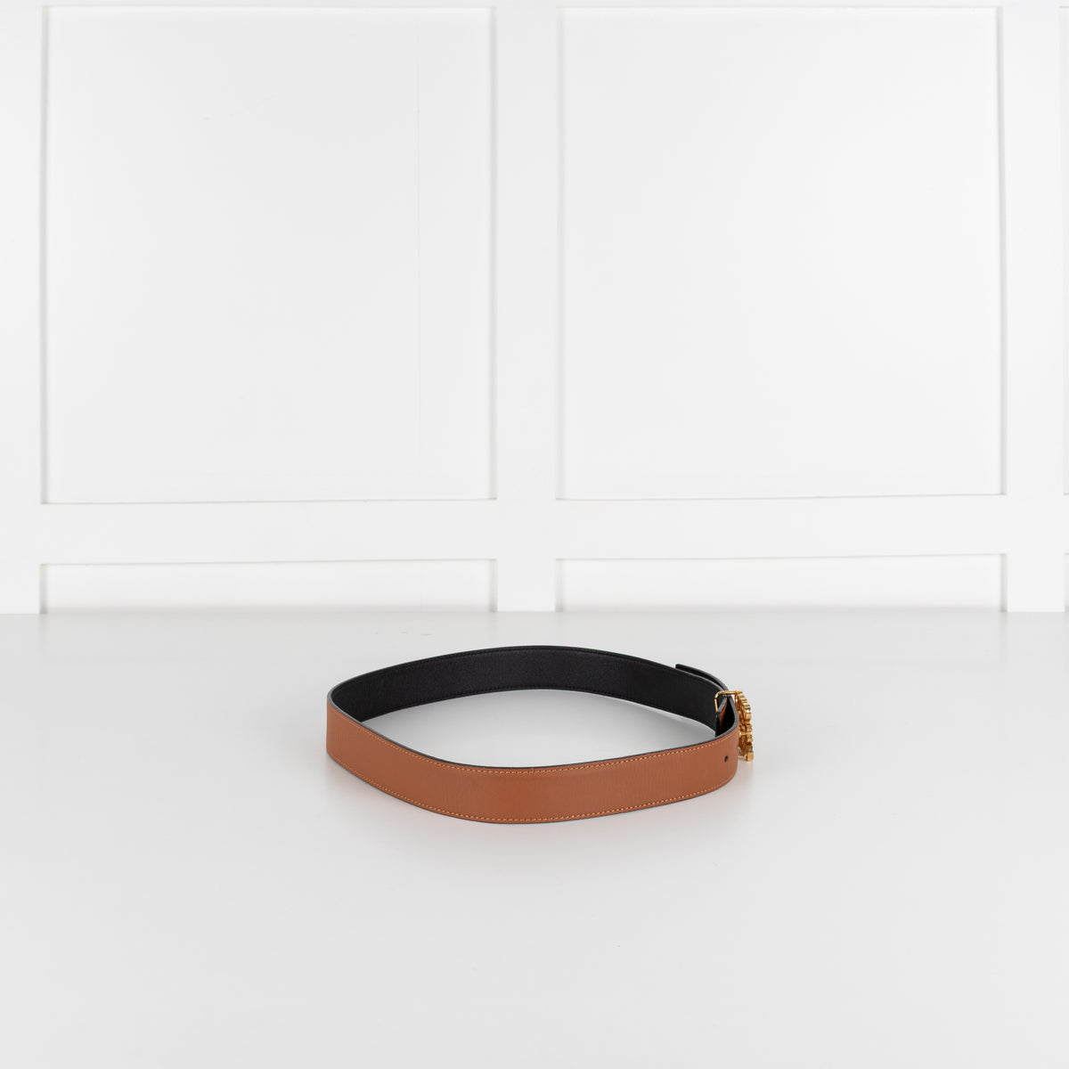 Loewe Tan  Leather Anagram Bombe Reversible Belt