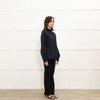 Goat Navy Button Front Blouse
