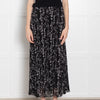 Ba & Sh  Black White Floral Pleated Midi Skirt