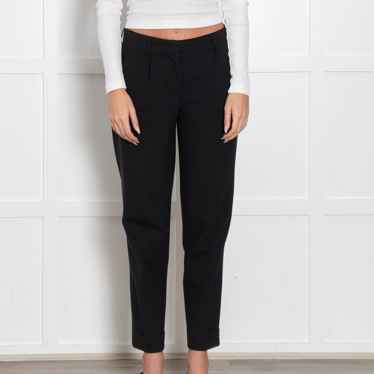 Alexander McQueen Black Tailored Trousers with Silk Piping