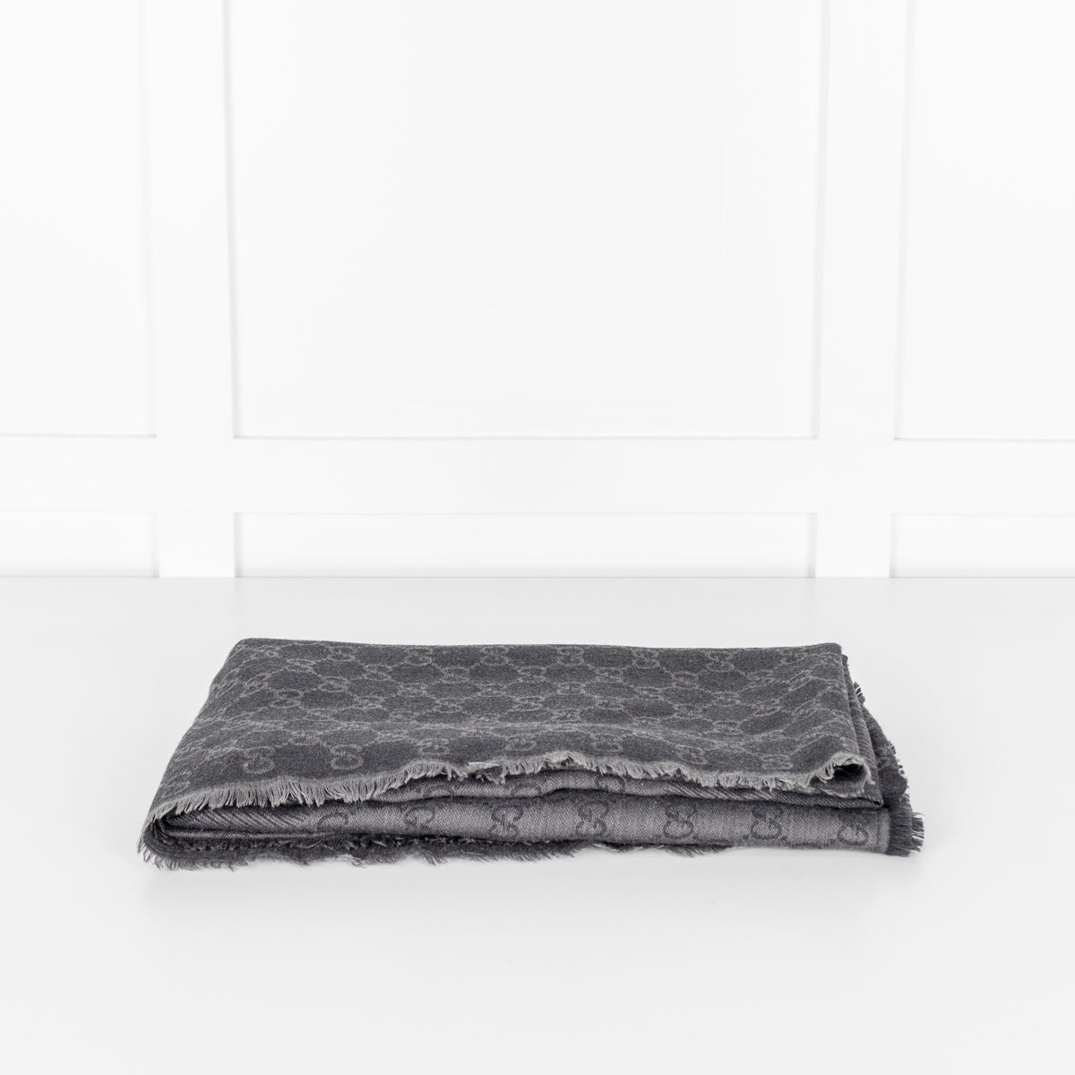 Gucci Dark Grey Square GG Scarf