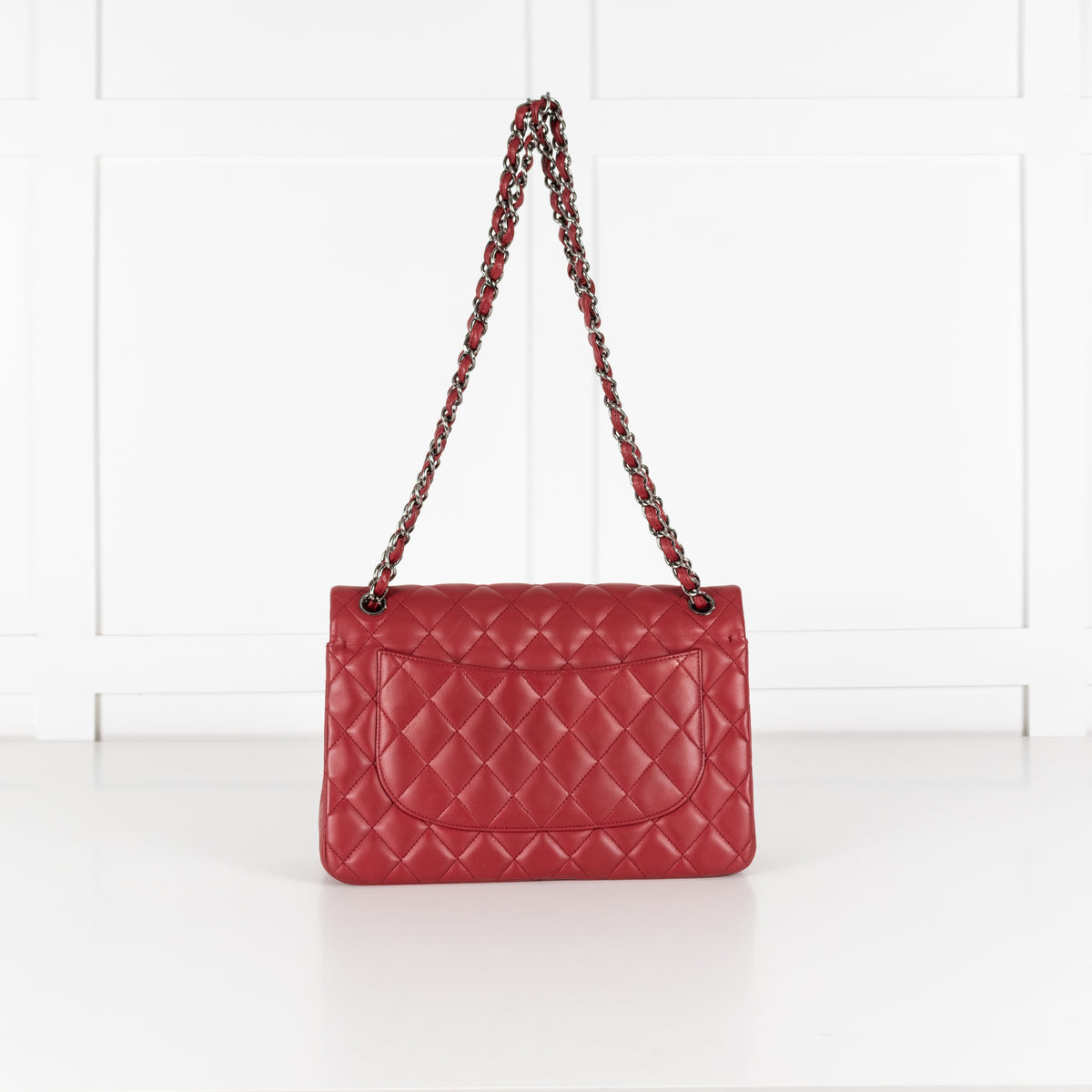 Chanel Red Jumbo Lambskin Flap Bag