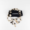 Chanel Black Cream Faux Pearl Camelia Necklace