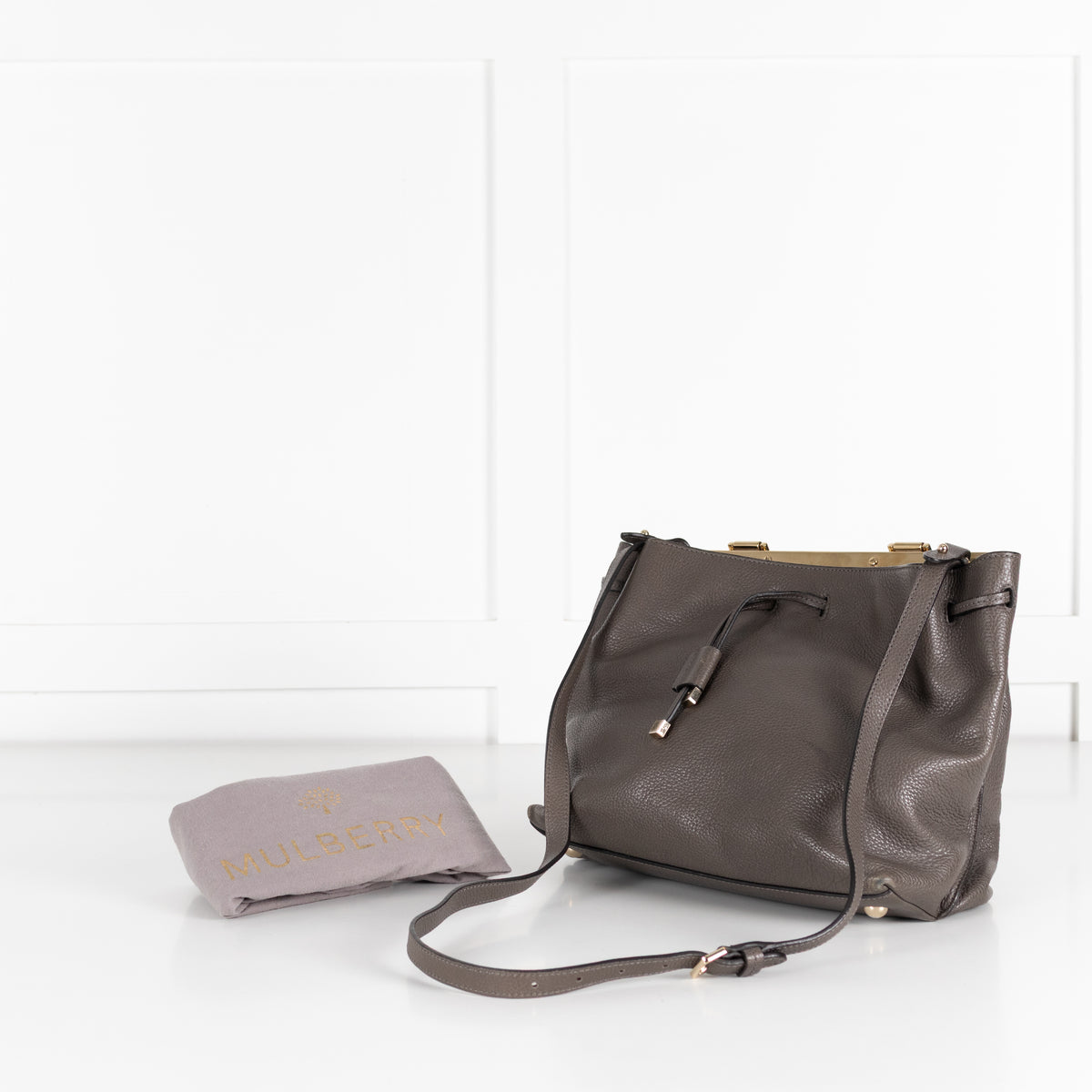 Mulberry Grey Kensington Calfskin Leather Bag