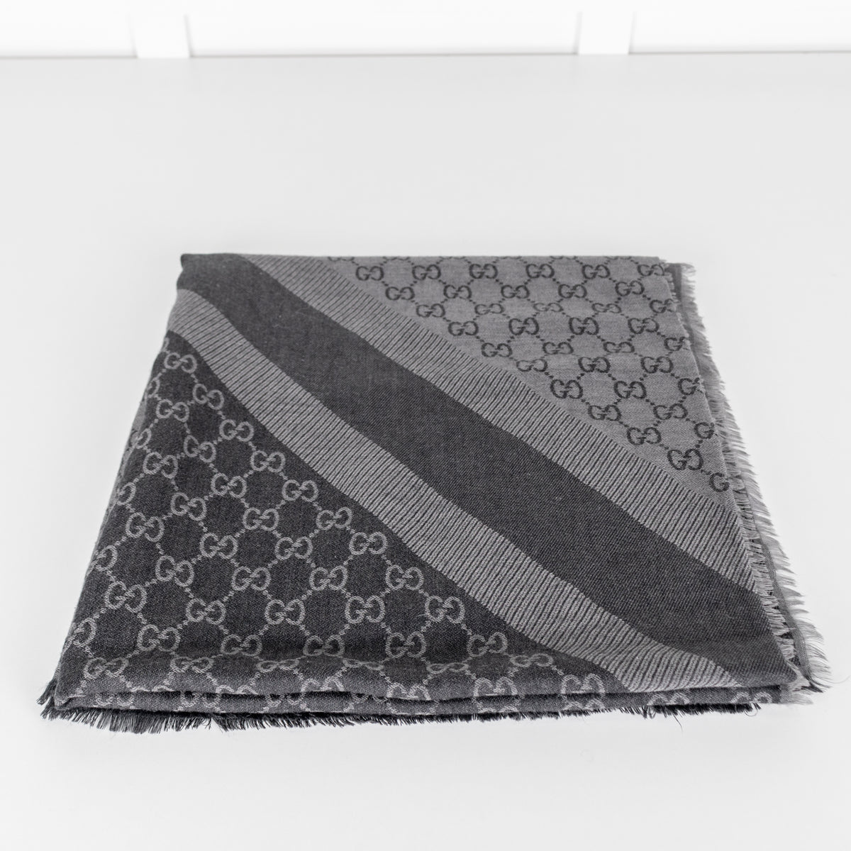 Gucci Dark Grey Square GG Scarf