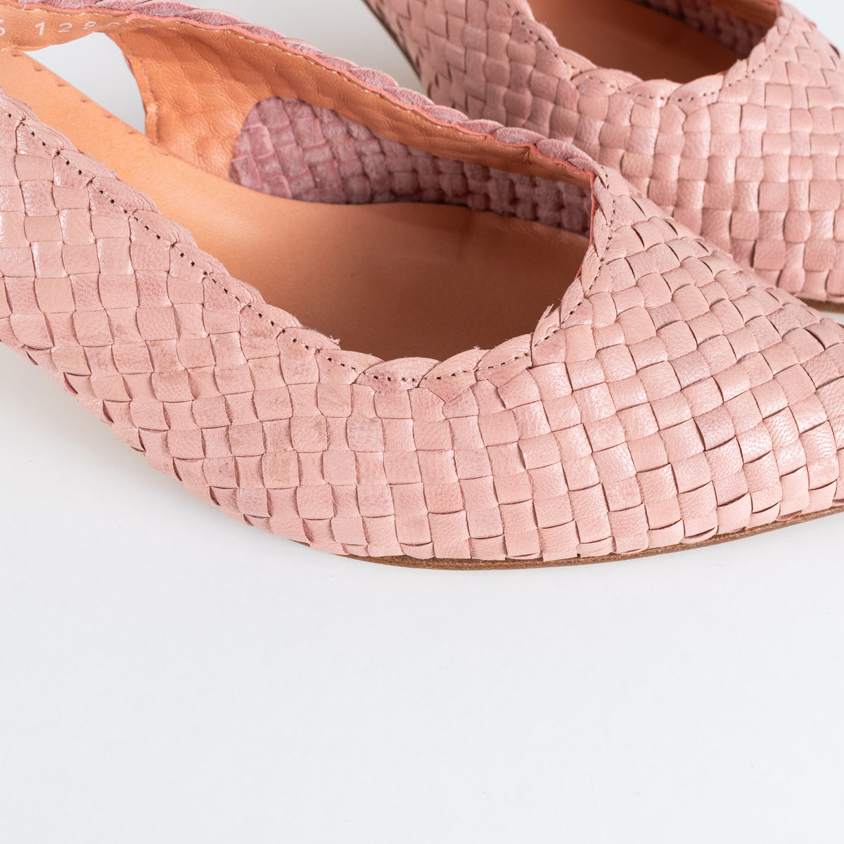 Pons Quintana Dusty Pink Woven Leather Heeled Slingbacks