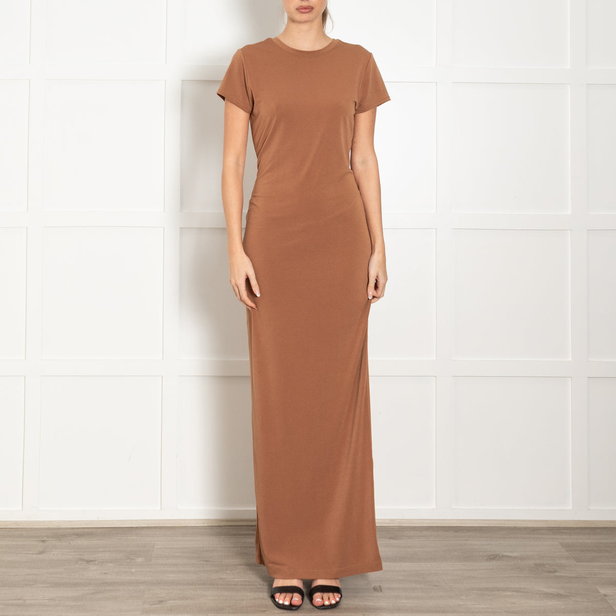 Alice + Olivia Camel Crepe T-shirt Dress