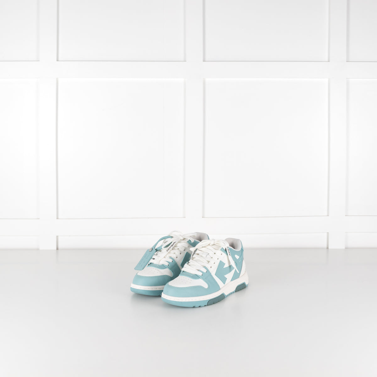 Off White Teal Out Of Office Sartorial Stitiching Trainers