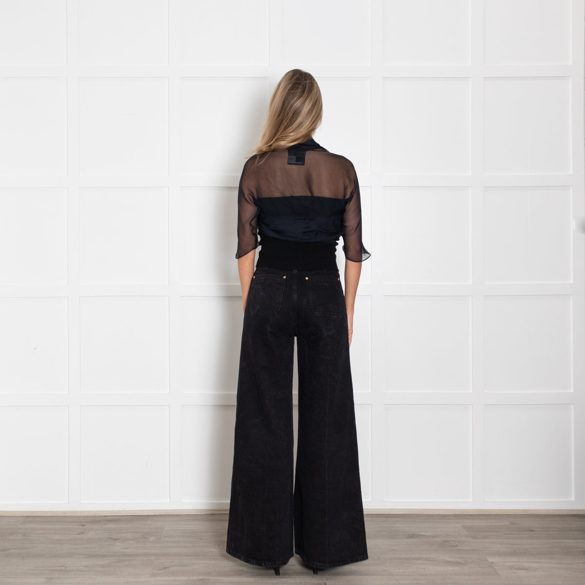 Max Mara Dark Navy Chiffon Shrug