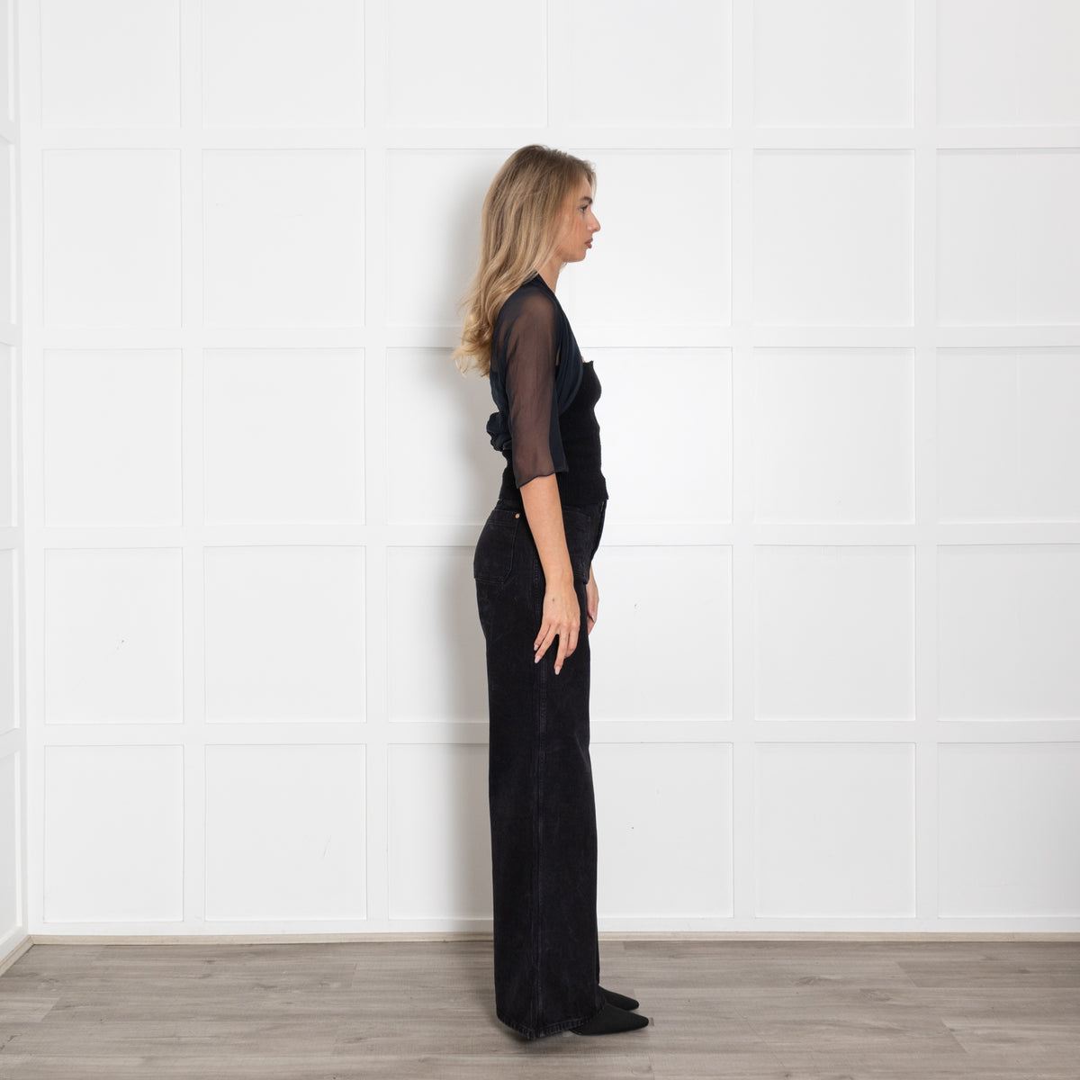 Max Mara Dark Navy Chiffon Shrug