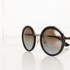 Prada Black & Gold Round Frame Sunglasses