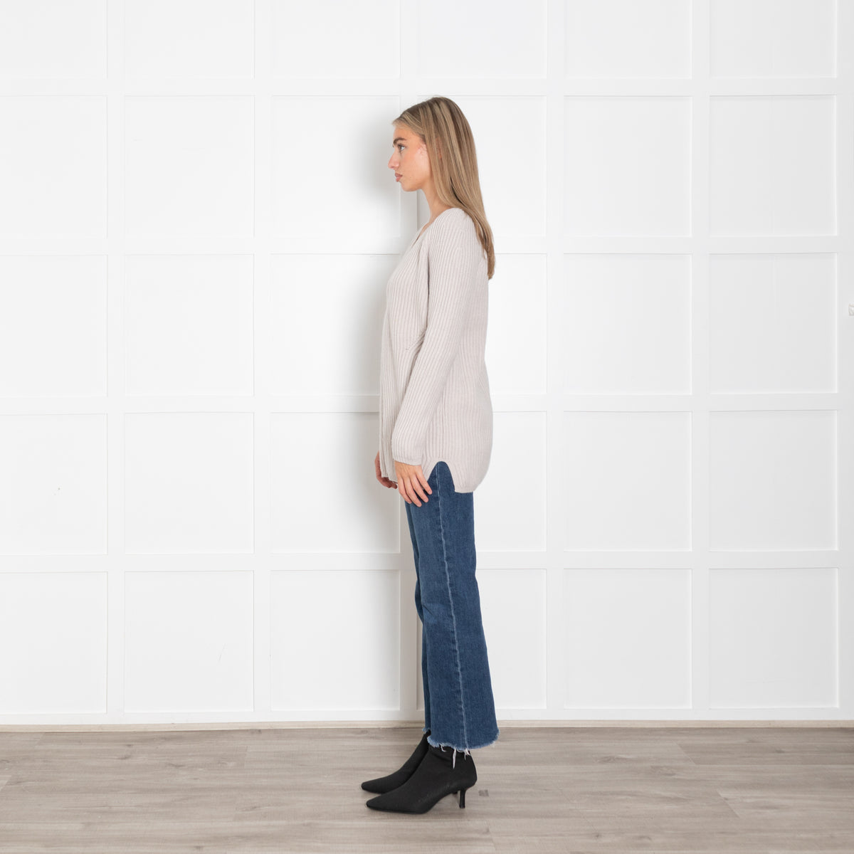 S Max Mara Light Grey Wool Blend Jumper