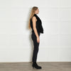 Joseph Black Fur Lining Lambskin Leather Gilet
