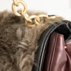 Diane Von Furstenberg Burgundy Fur Flap Harper Charlotte Shoulder Bag