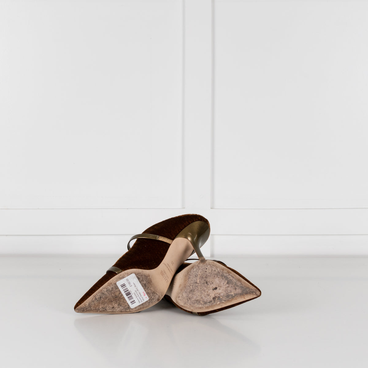 Malone Souliers Gold & Mustard Velvet Shoes