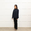 Goat Navy Button Front Blouse