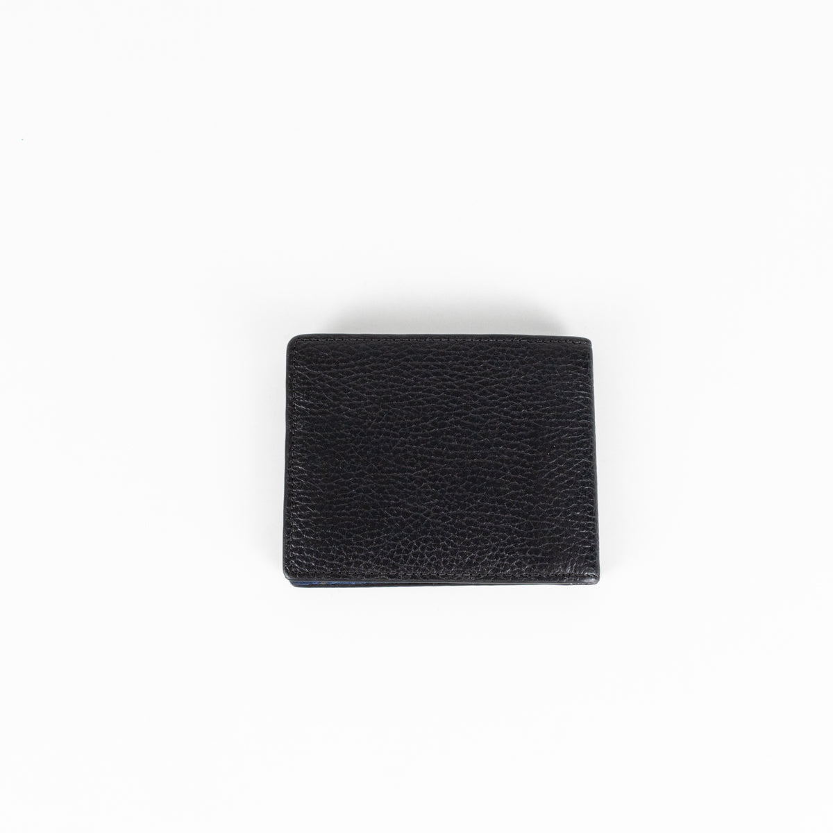 Gucci Black Textured Leather Interlocking GG Bifold Wallet With Blue Interior