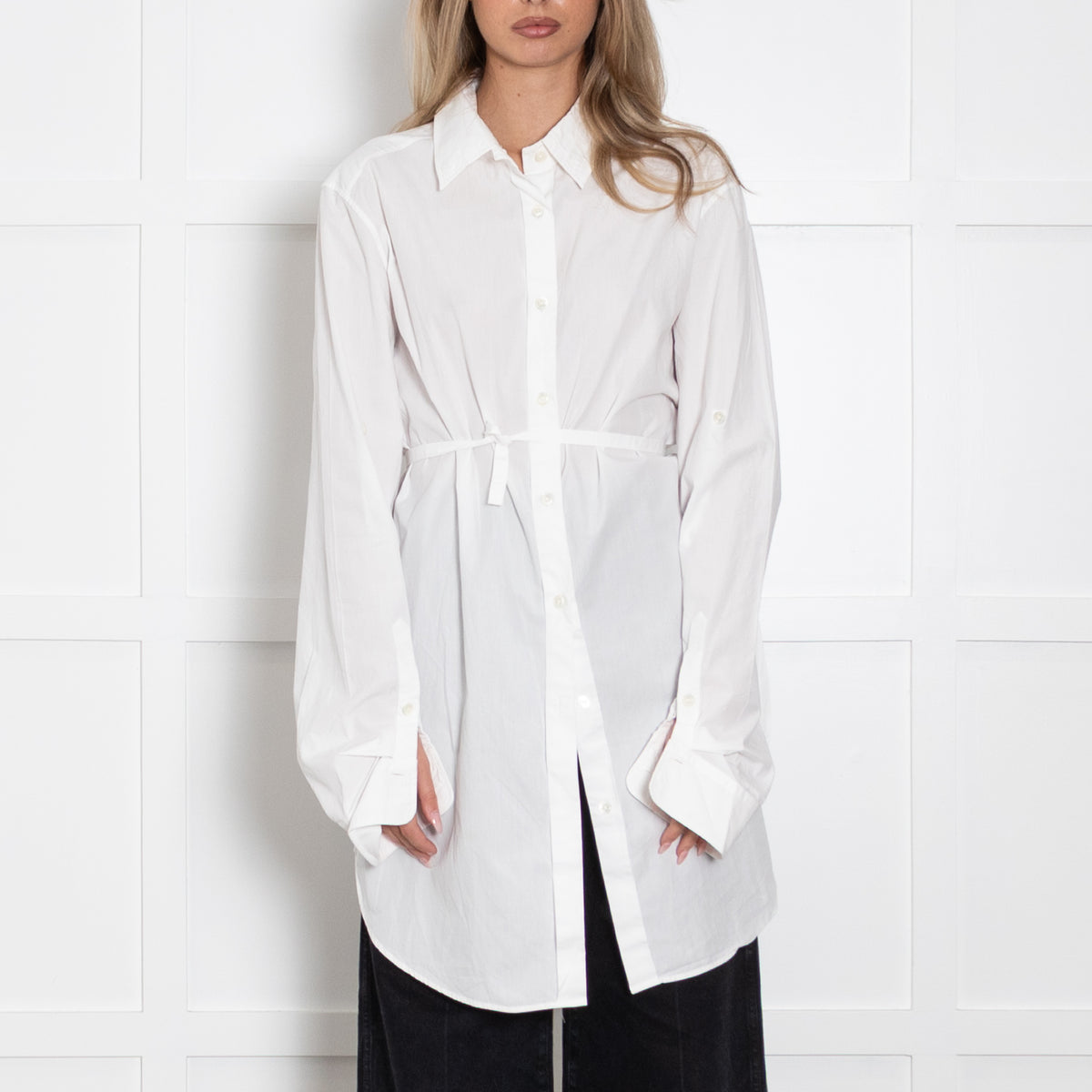 Ann Demeulemeester White Long  Oversized Shirt