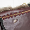 Diane Von Furstenberg Burgundy Fur Flap Harper Charlotte Shoulder Bag