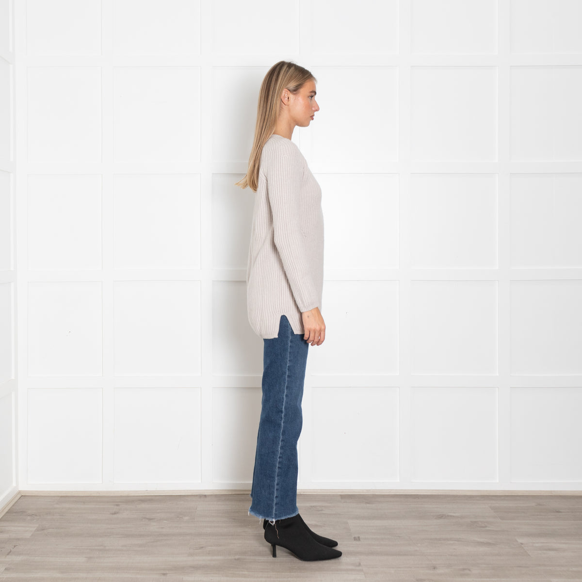 S Max Mara Light Grey Wool Blend Jumper