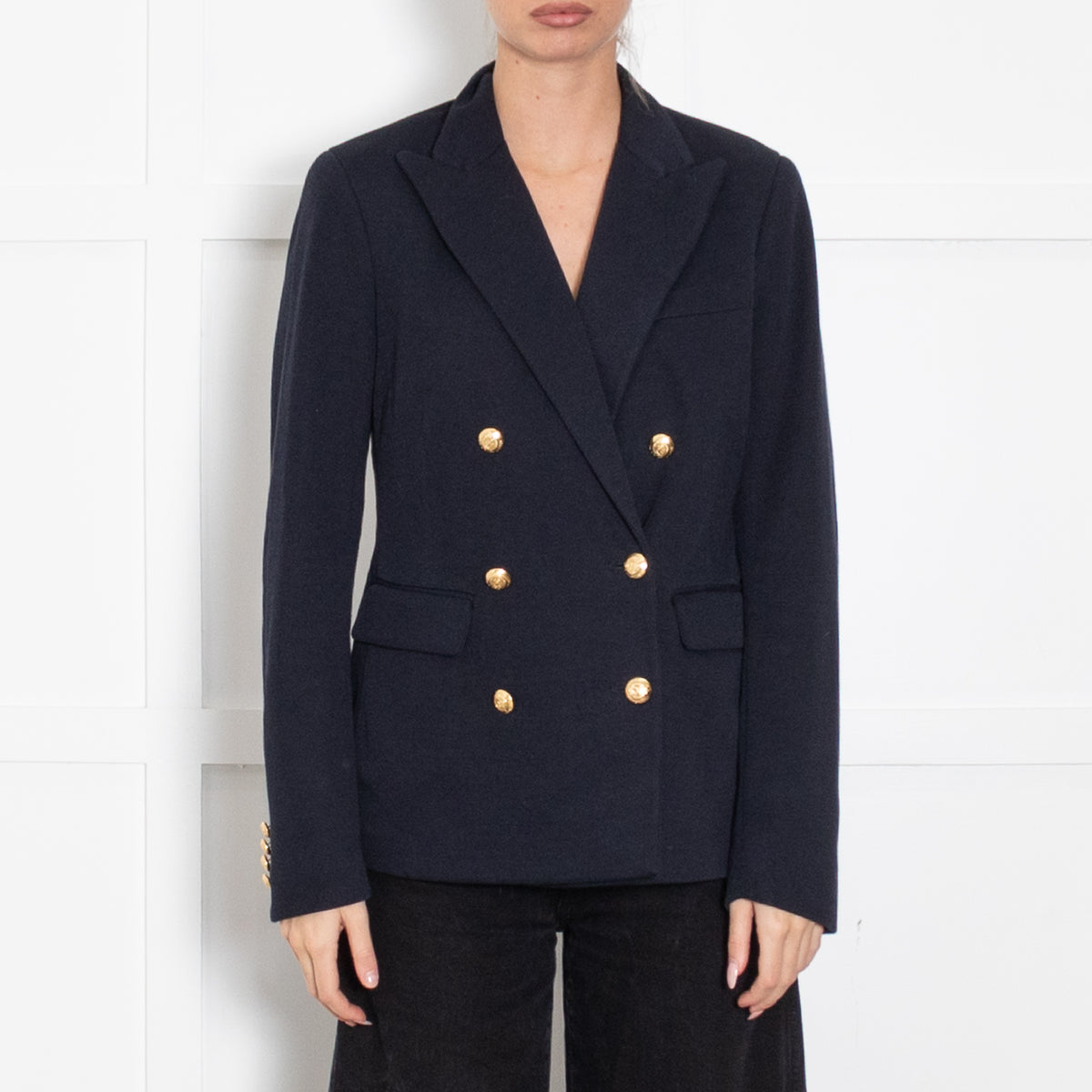 Polo Ralph Lauren Blue Cotton Jersey Blazer with Gold Buttons