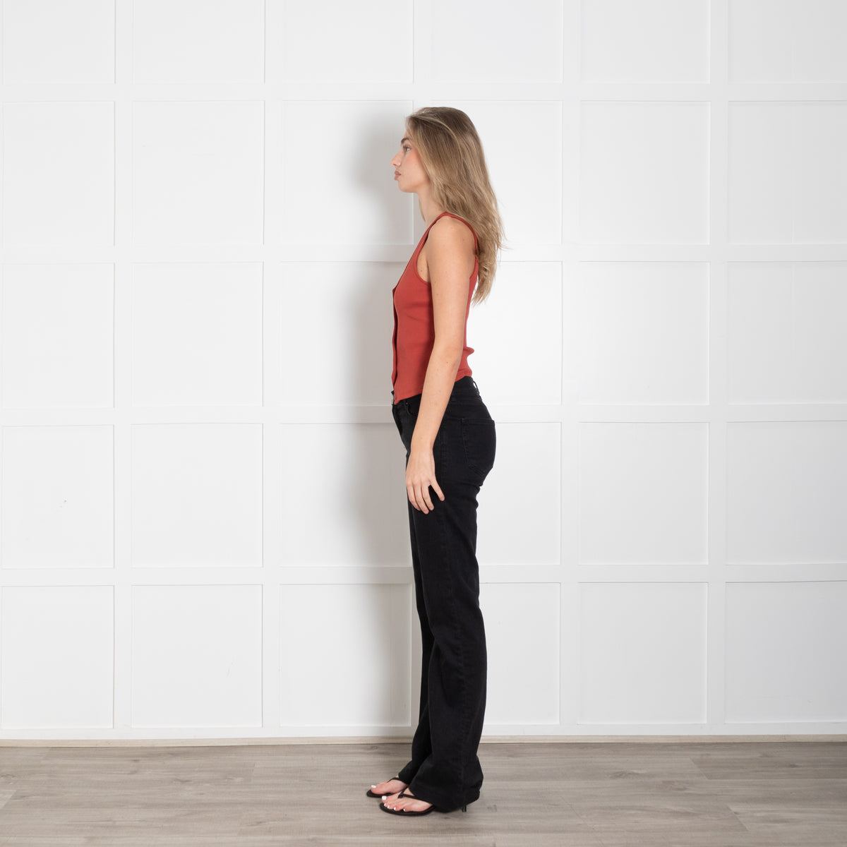 Veronica Beard Rust Ribbed Waistcoat