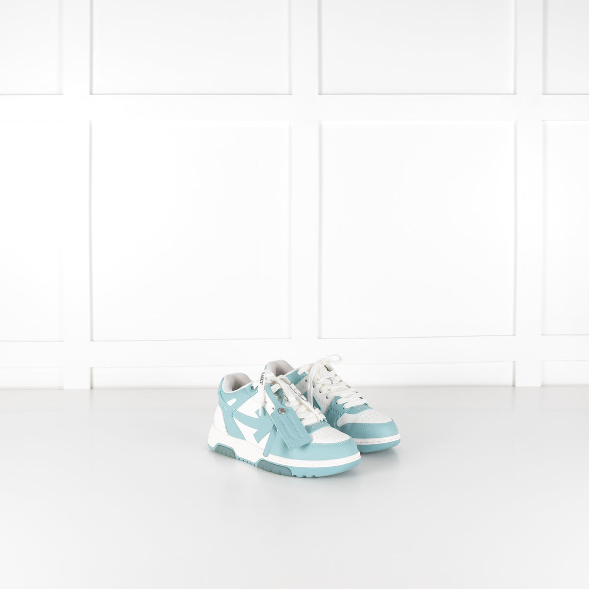 Off White Teal Out Of Office Sartorial Stitiching Trainers