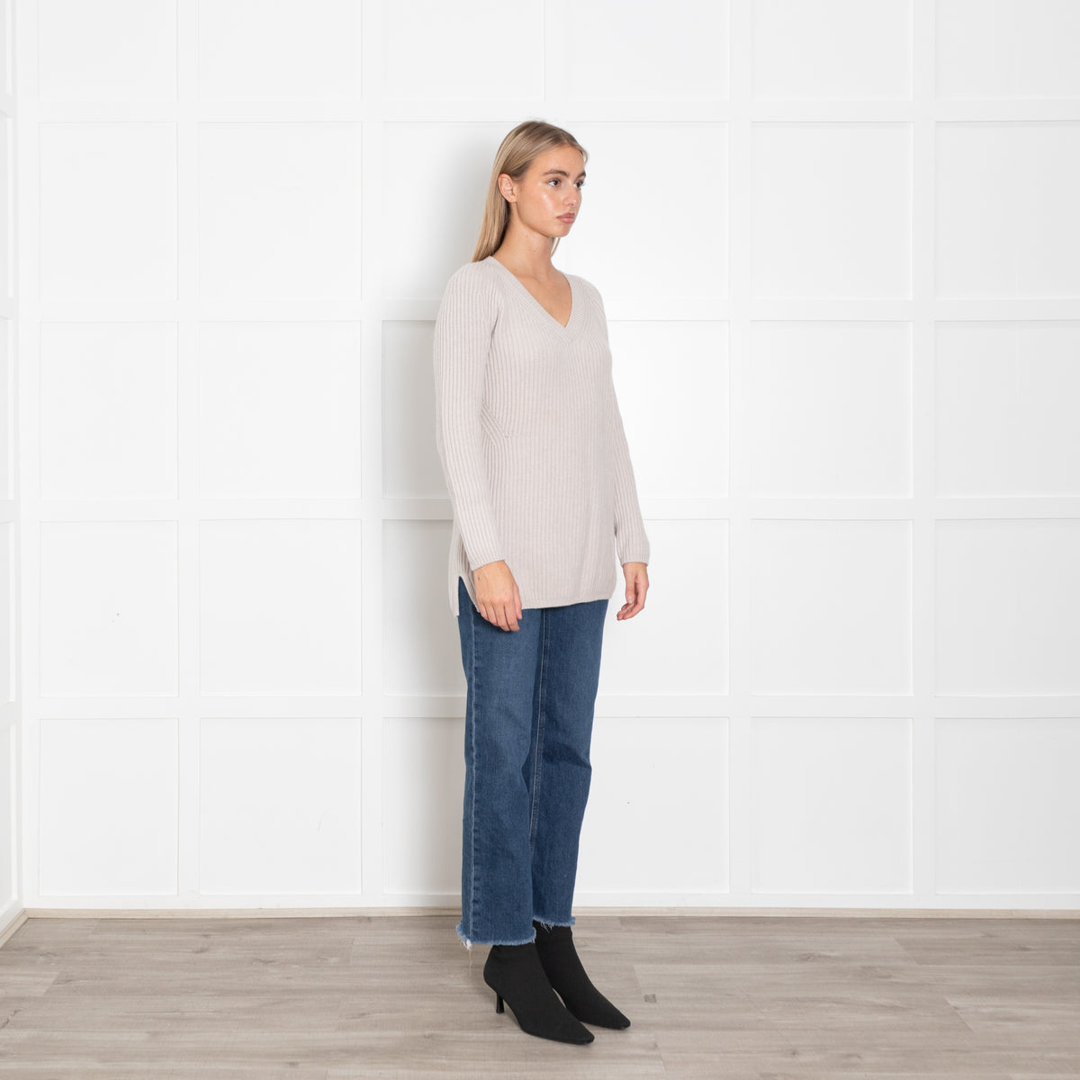S Max Mara Light Grey Wool Blend Jumper