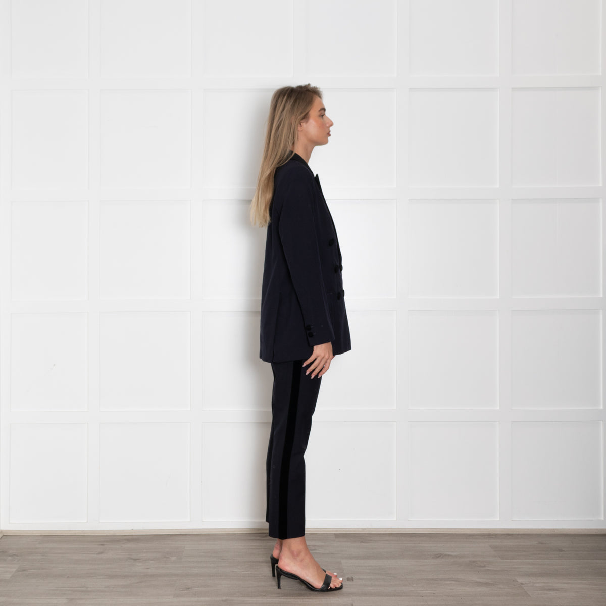 Wyse Blue Tuxedo Jacket With Velvet Collar