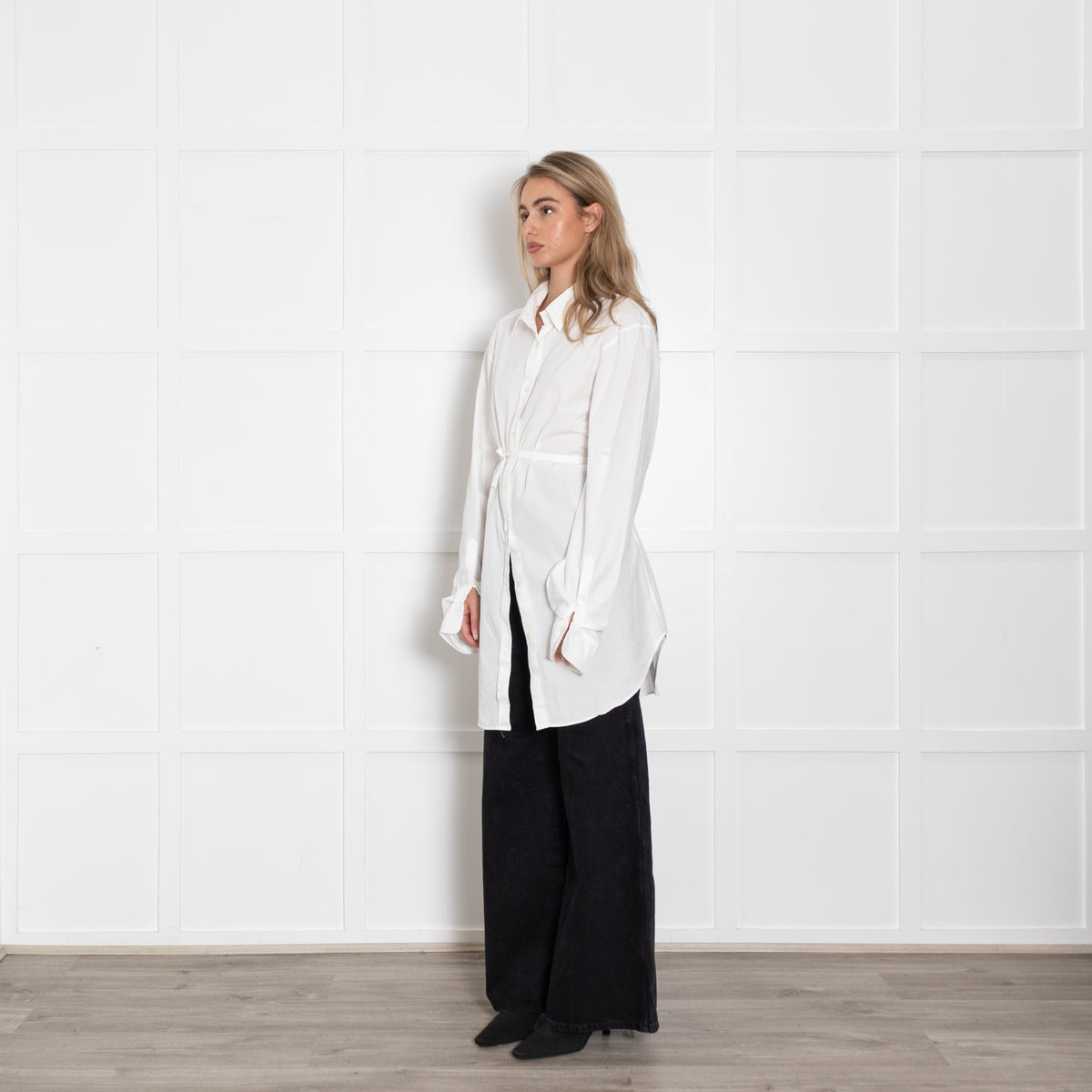 Ann Demeulemeester White Long  Oversized Shirt