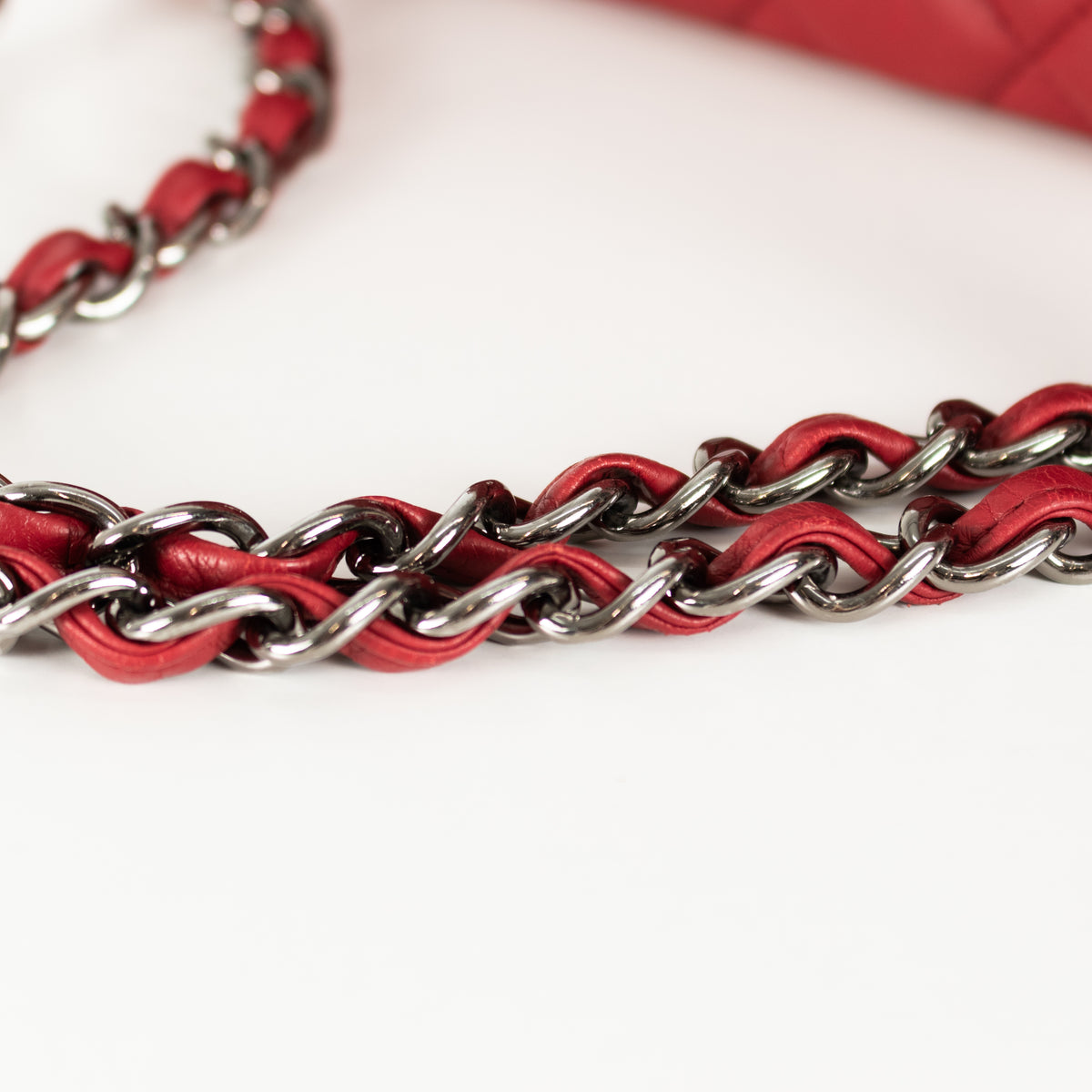 Chanel Red Jumbo Lambskin Flap Bag