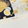 Christian Dior Black, Cream And Gold Silk Scarf