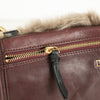 Diane Von Furstenberg Burgundy Fur Flap Harper Charlotte Shoulder Bag