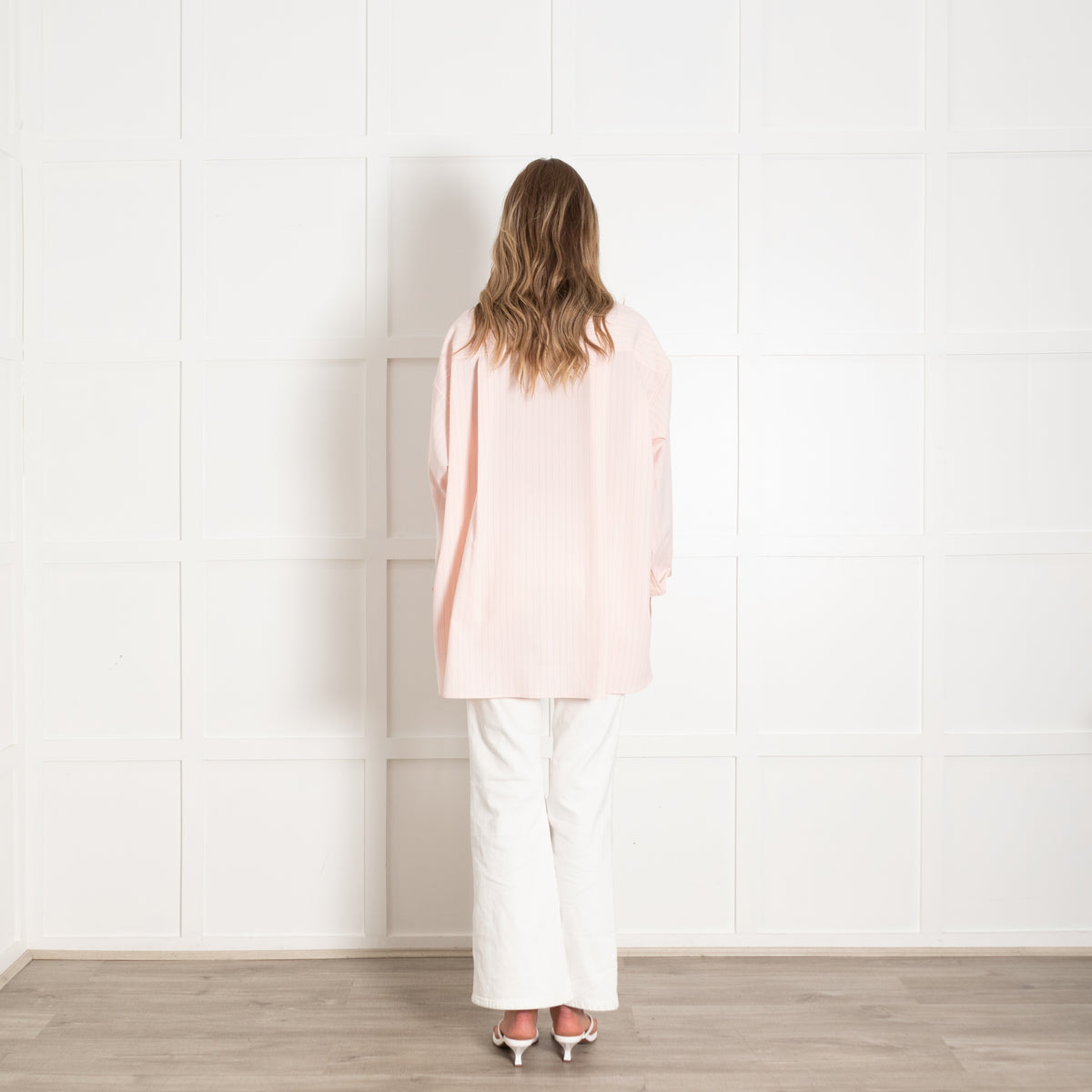 The Frankie Shop Pink Oversized Pinstripe Shirt