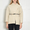 Ba&sh Cream Textured Wool Leather Belt Jacket