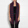 Zadig & Voltaire Blue and Red Check Scarf