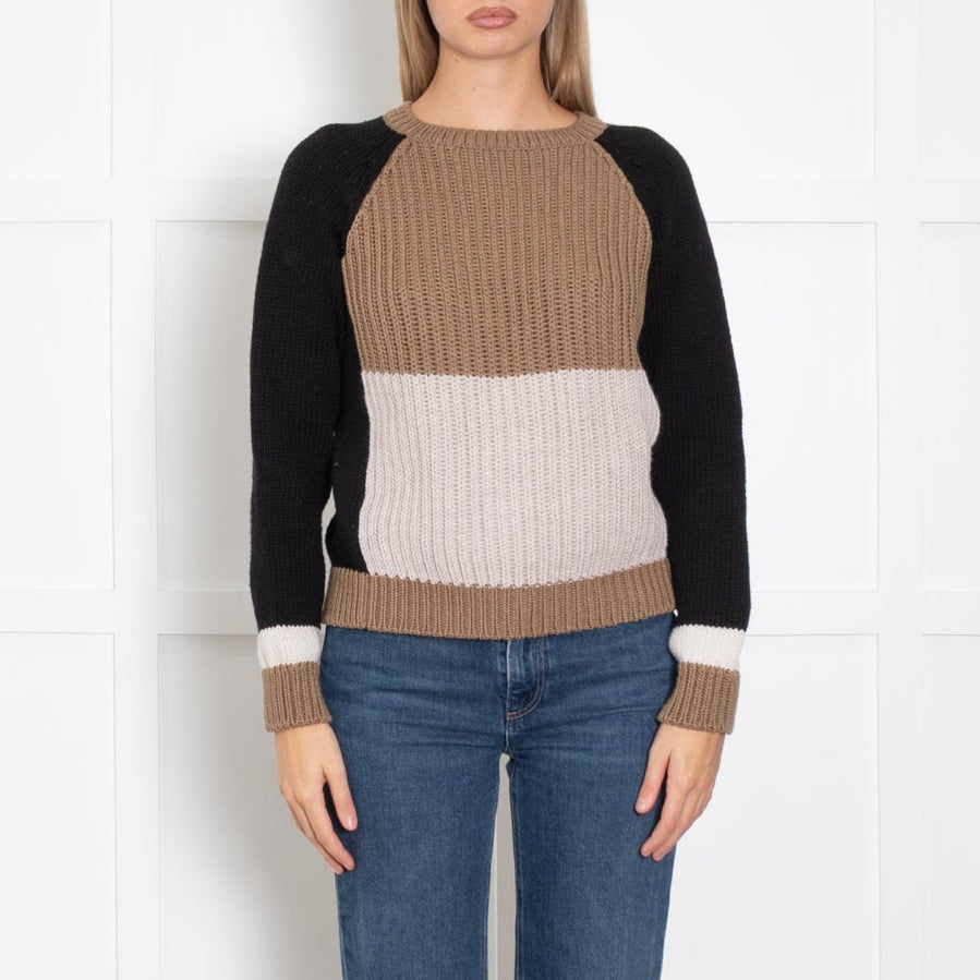 Weekend Max Mara Brown Black Sleeves Wool Jumper