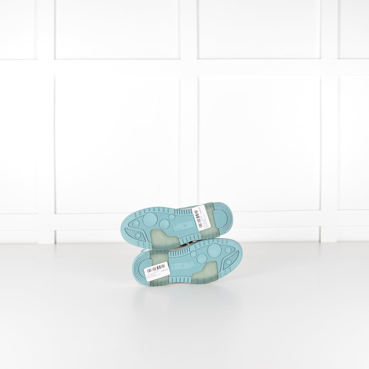 Off White Teal Out Of Office Sartorial Stitiching Trainers