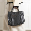 Balenciaga Grey Crushed Leather City Bag