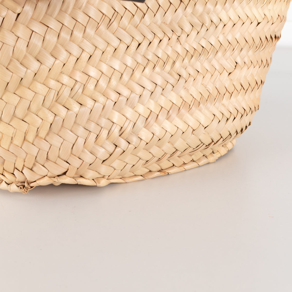 Loewe Tan Raffia Basket Bag With Navy Anagram Logo
