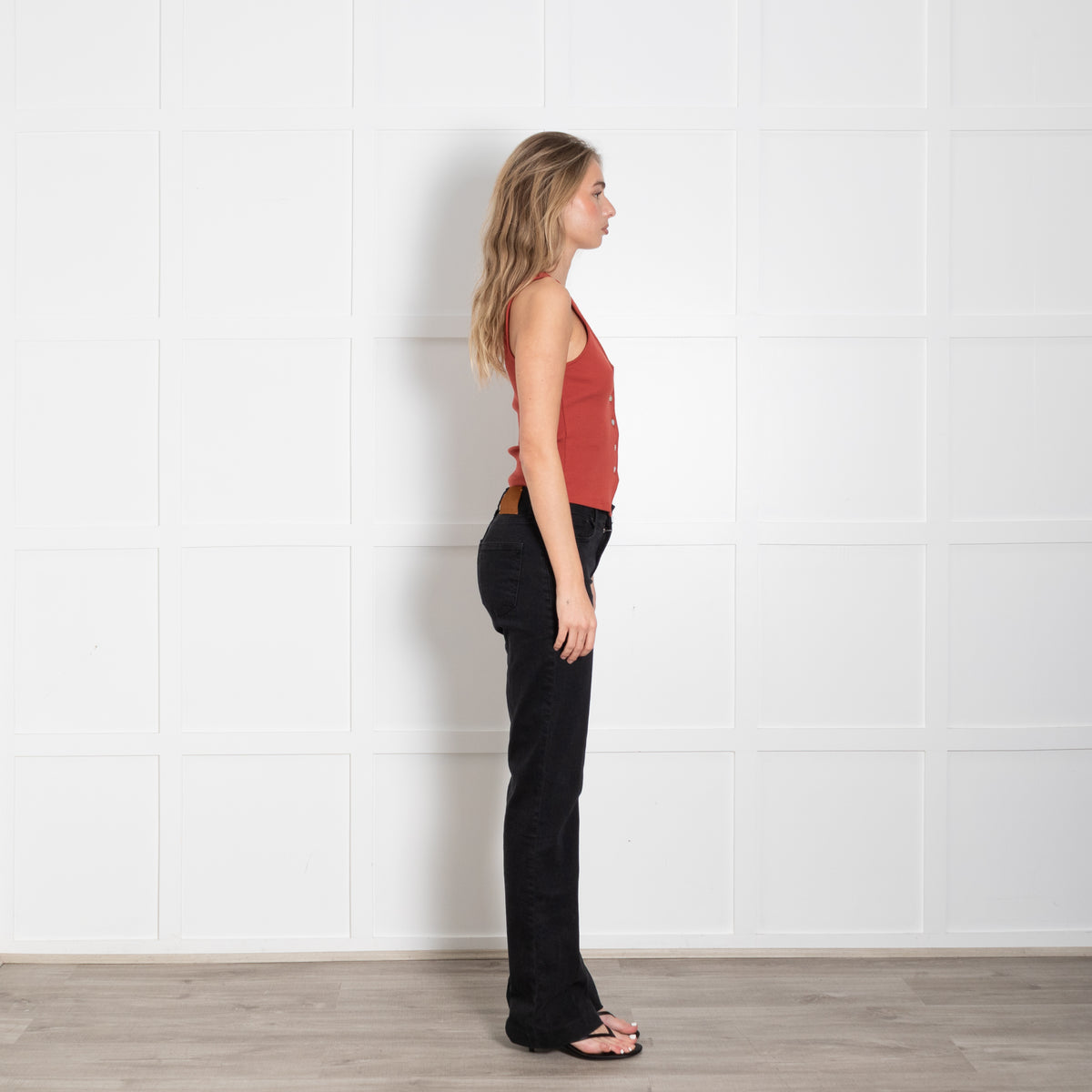 Veronica Beard Rust Ribbed Waistcoat