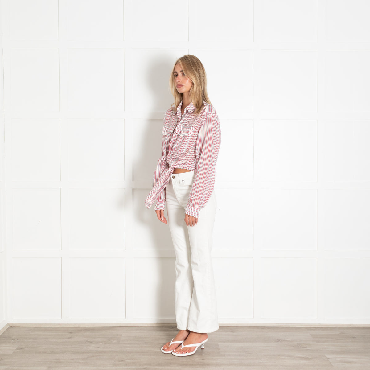 Isabel Marant Etoile White Red Blue Striped Cotton Shirt