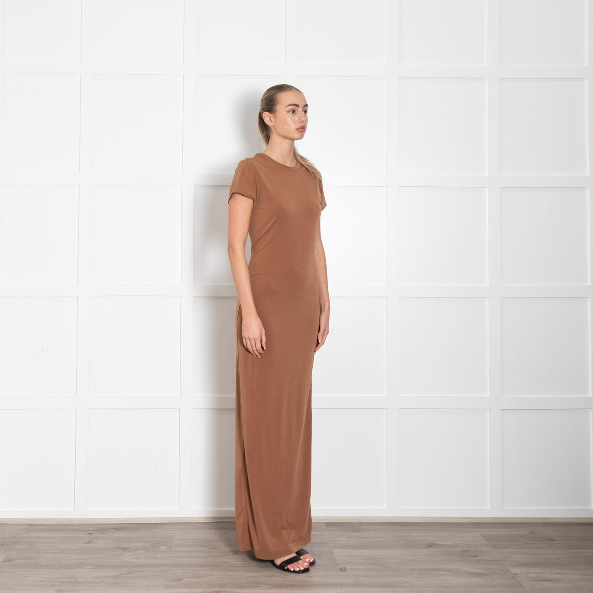 Alice + Olivia Camel Crepe T-shirt Dress