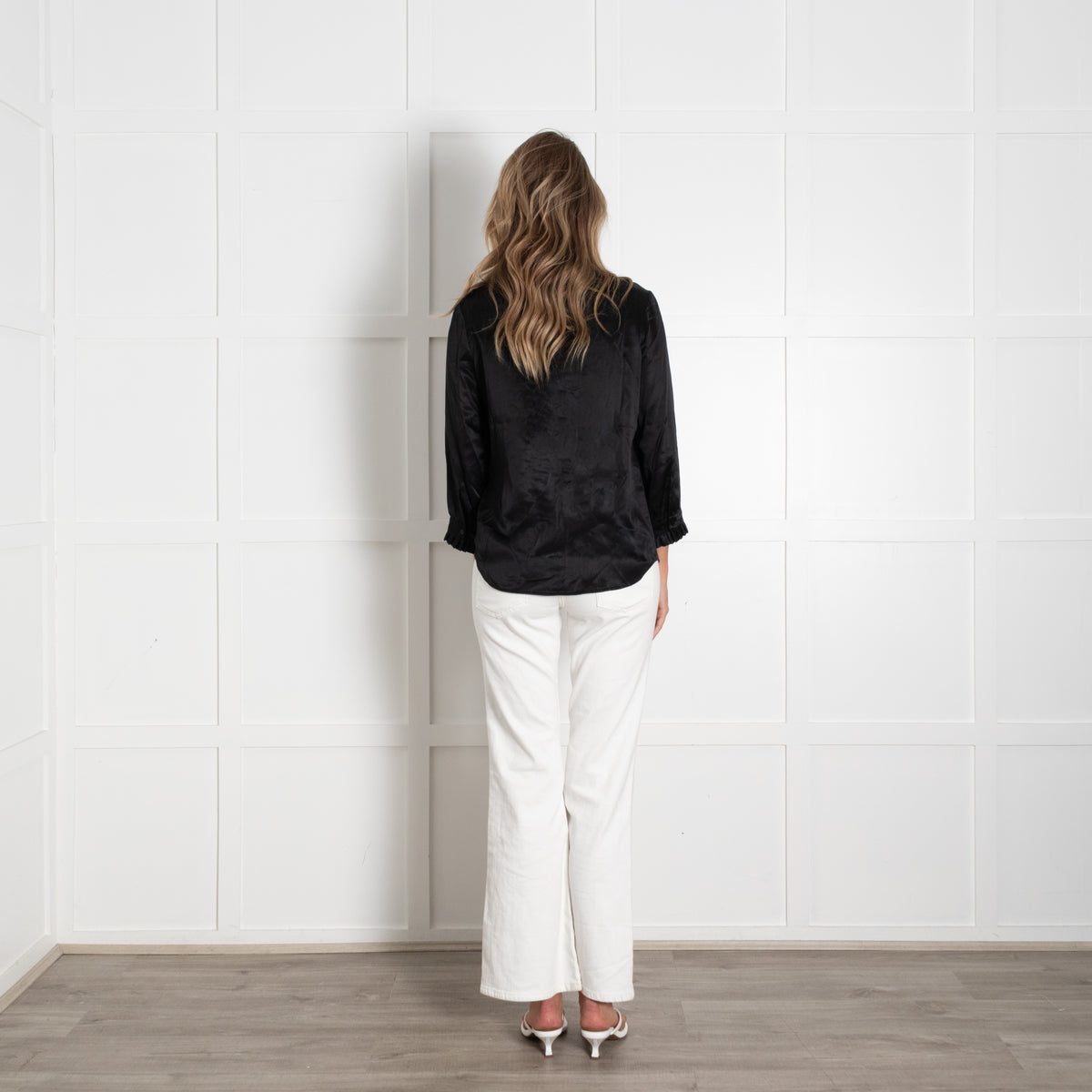 See By Chloe Black Frilled Silk Shirt