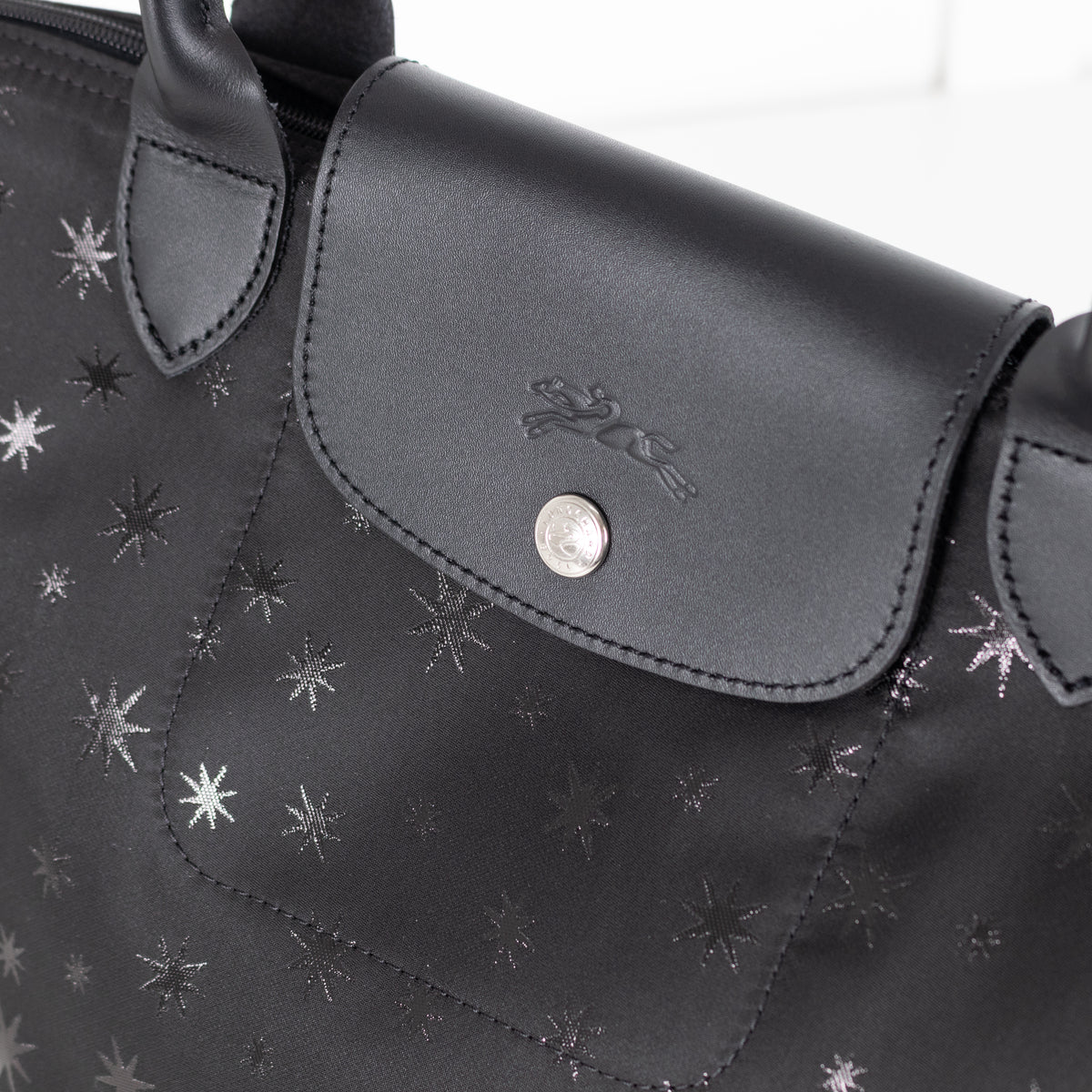 Longchamp Black Pliage Star Tote Bag